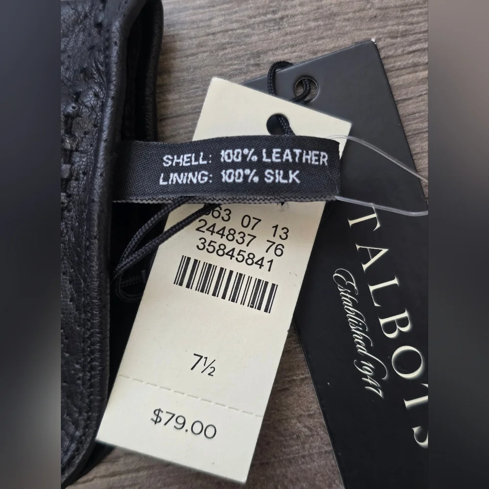 Talbots Leather Silk Women's Size 7.5 Black Outdoor Luxury Preppy